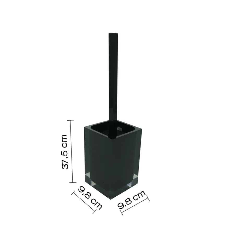 Portascopino d'appoggio con scopino in setole nero e trasparente - Rainbow di Gedy