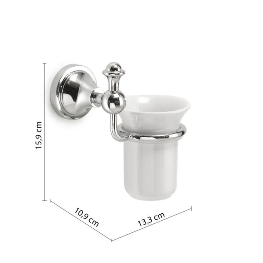 Portaspazzolini a muro in acciaio inox e ceramica - Nevis di Gedy