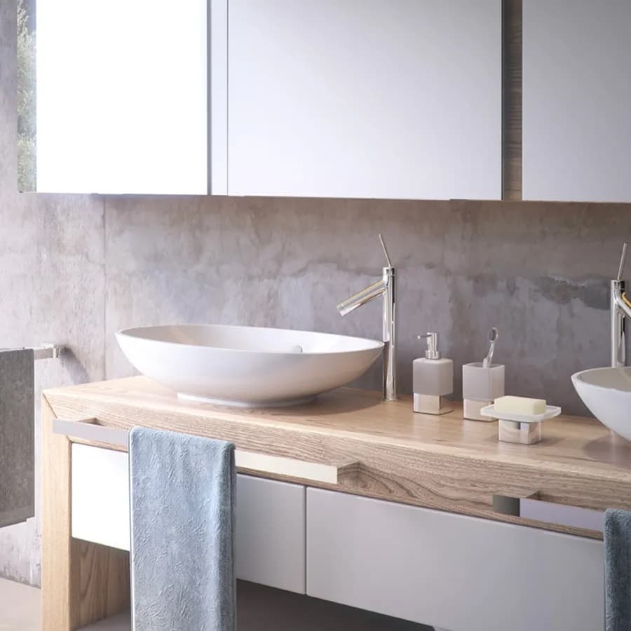 Portaspazzolino d'appoggio in cromall e alluminio cromo e vetro satinato - Lounge di Gedy