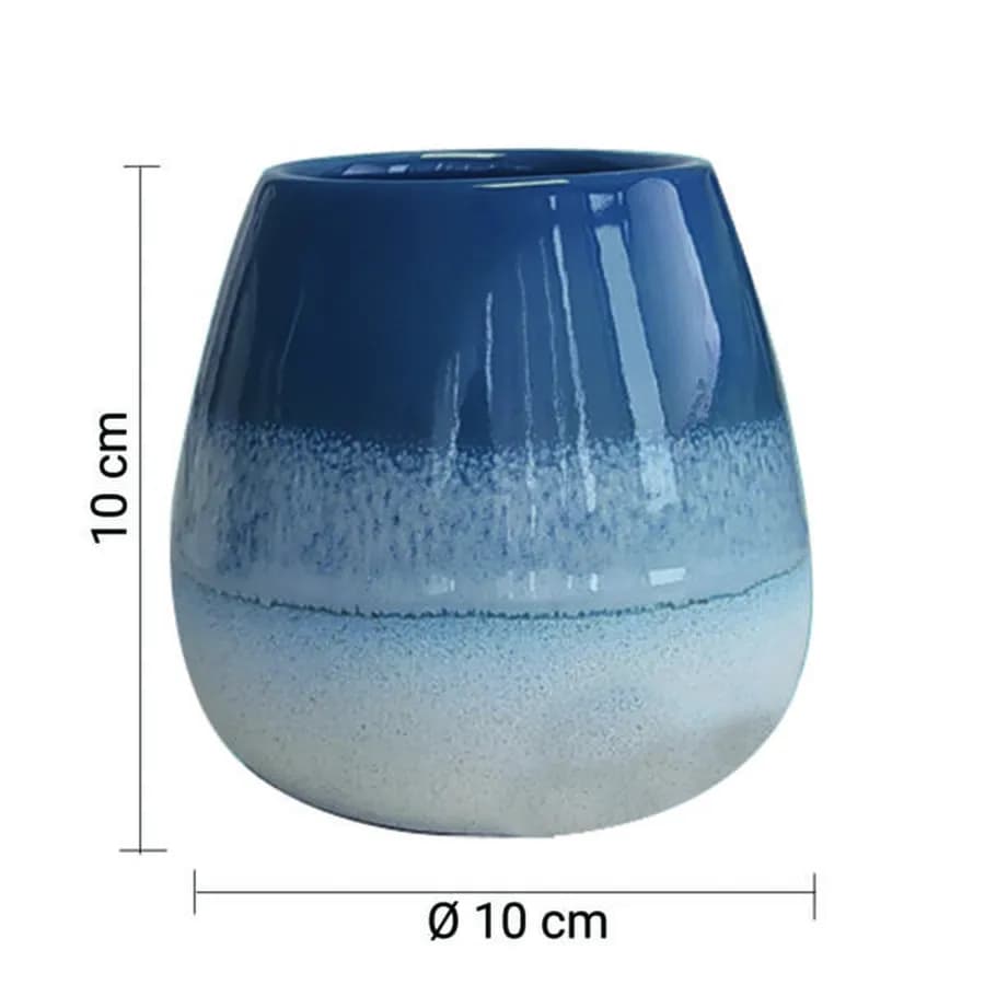 Portaspazzolini da appoggio in ceramica degradè blu - Shejla di Gedy