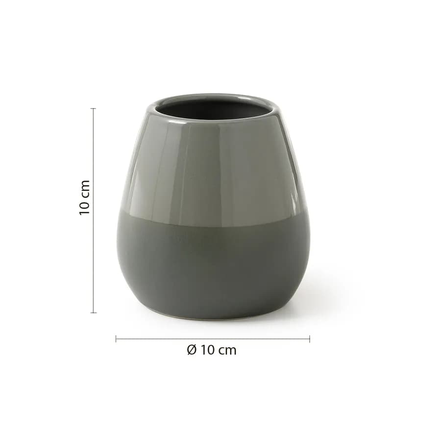 Portaspazzolini da appoggio in ceramica verde salvia - Wilma di Gedy