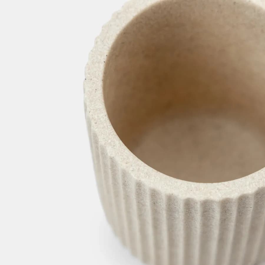 Portaspazzolini d'appoggio beige effetto pietra striato - Spotty
