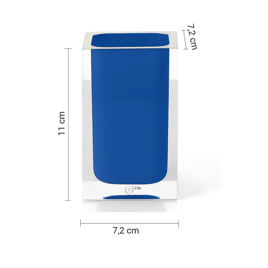 Portaspazzolini d'appoggio blu e trasparente - Rainbow di Gedy