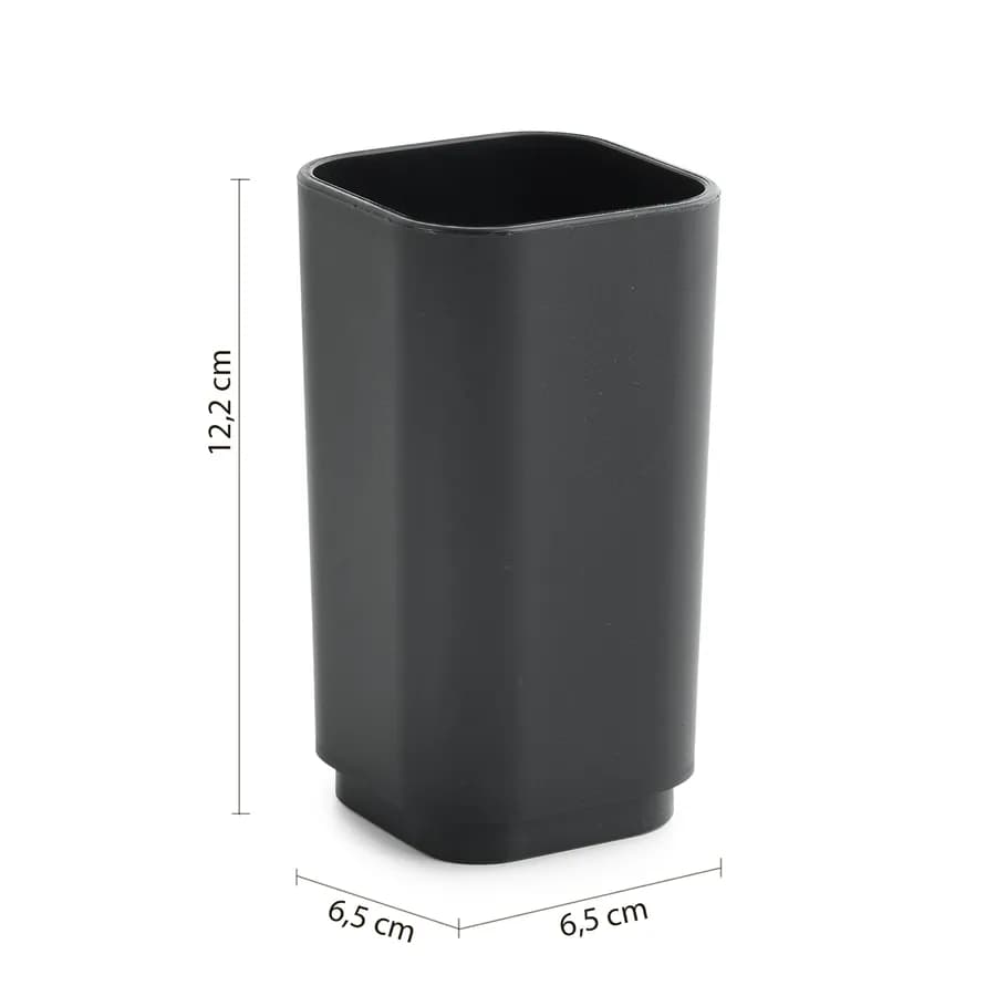 Portaspazzolini d'appoggio nero opaco - Seventy di Gedy