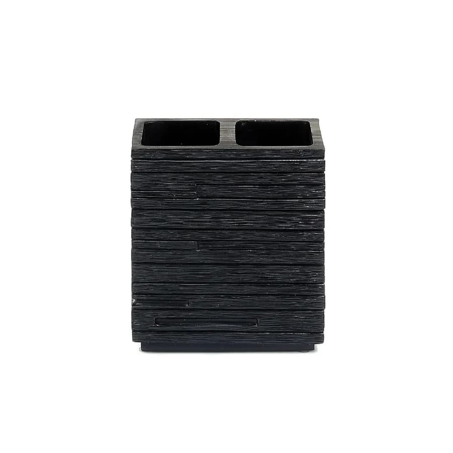 Portaspazzolini in resina nero - Quadrotto di Gedy
