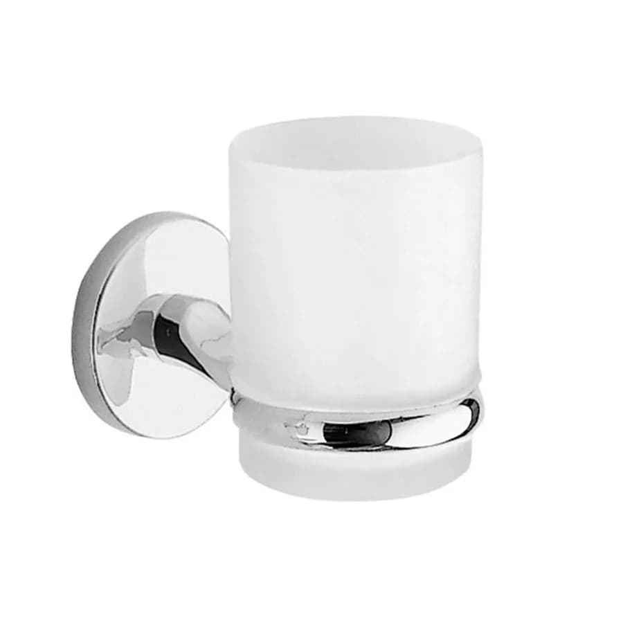 Portaspazzolini a muro in acciaio inox e cromall cromo e vetro satinato - Vermont Pro di Gedy