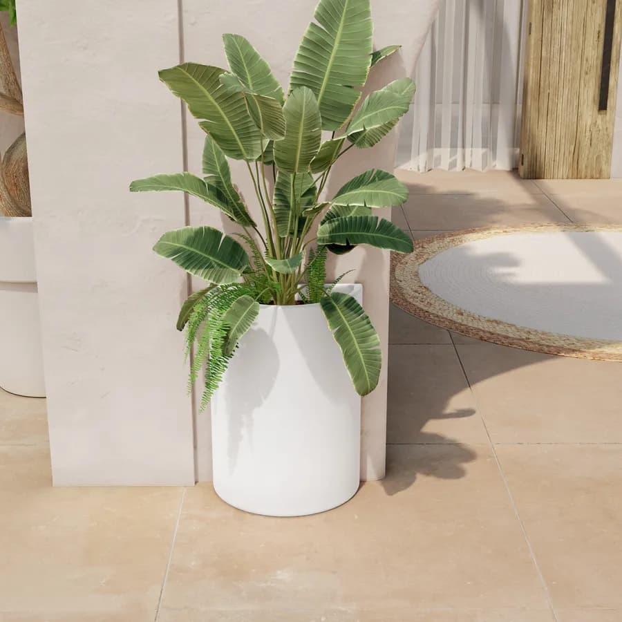Portavaso a mezzaluna alto 65 h cm in polietilene bianco - Muret