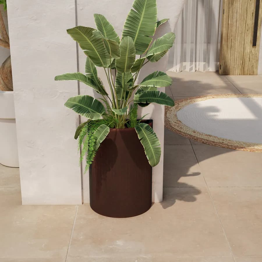 Portavaso a mezzaluna alto 65 h cm in polietilene marrone - Muret
