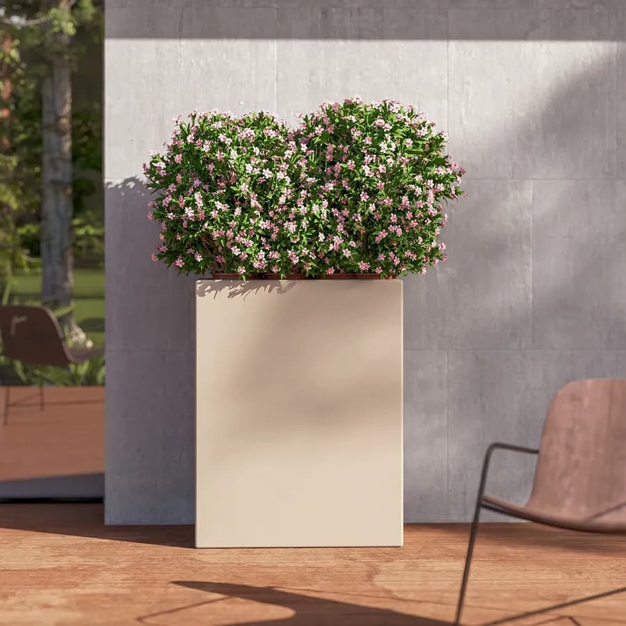 Portavaso da esterno 90 h cm in polietilene crema - Moschito