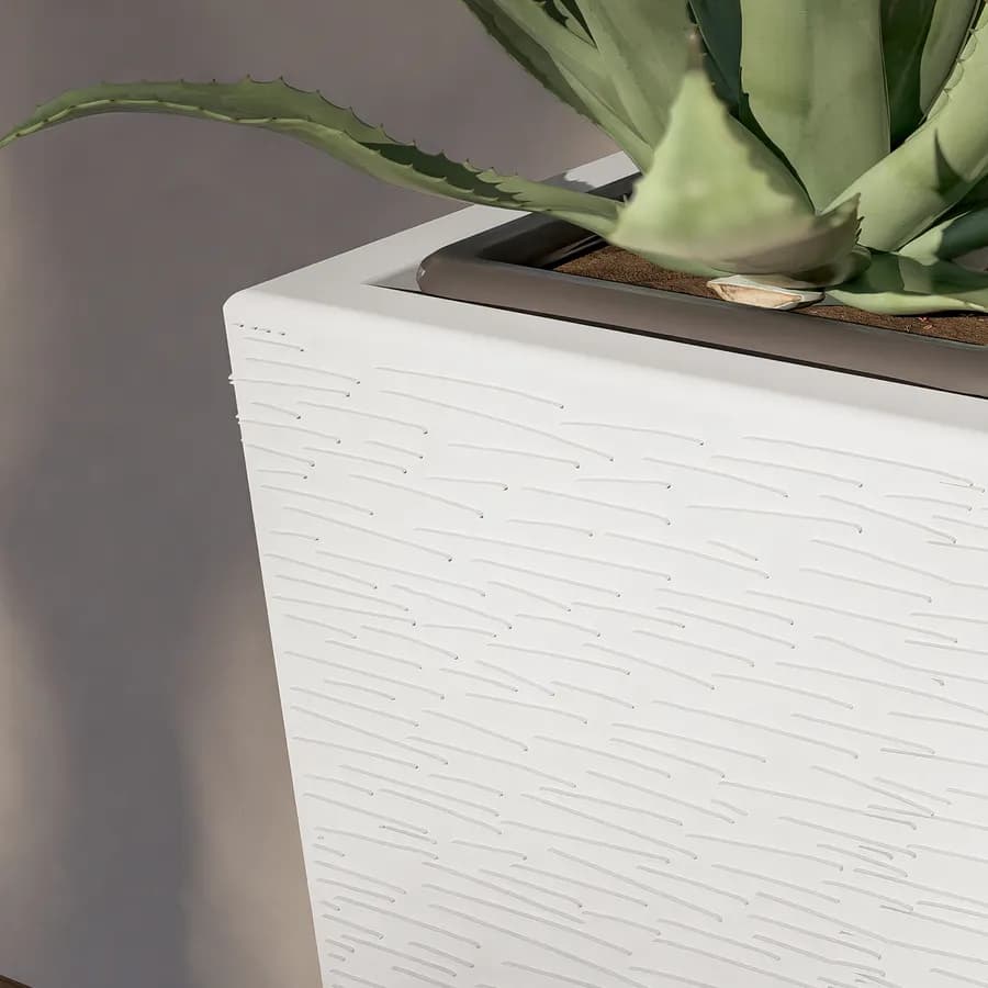 Portavaso da esterno rustico 90 h cm in polietilene bianco - Allicy