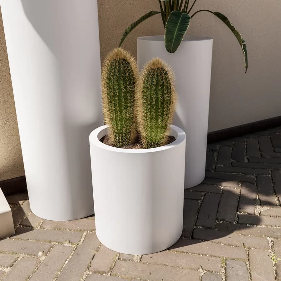 Portavaso da esterno 40 h cm in polietilene bianco - Contesly
