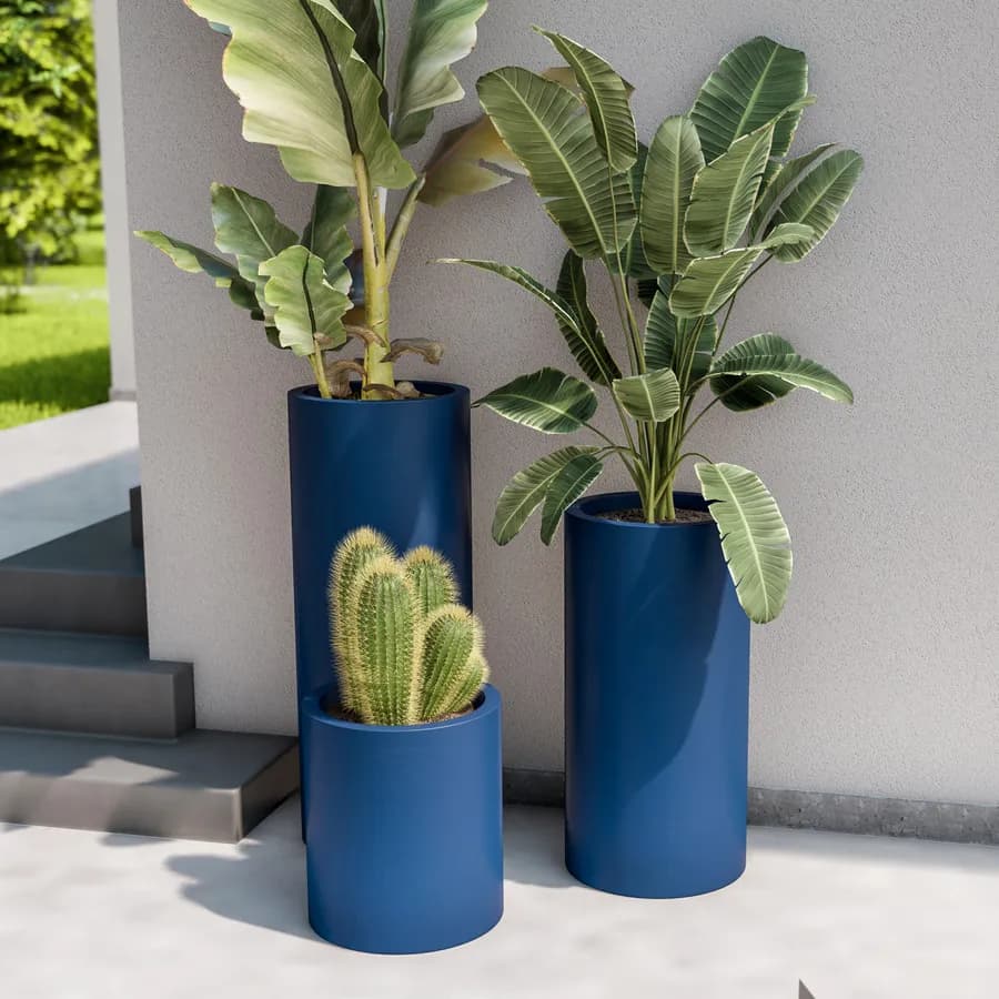 Portavaso da esterno 40 h cm in polietilene blu - Contesly