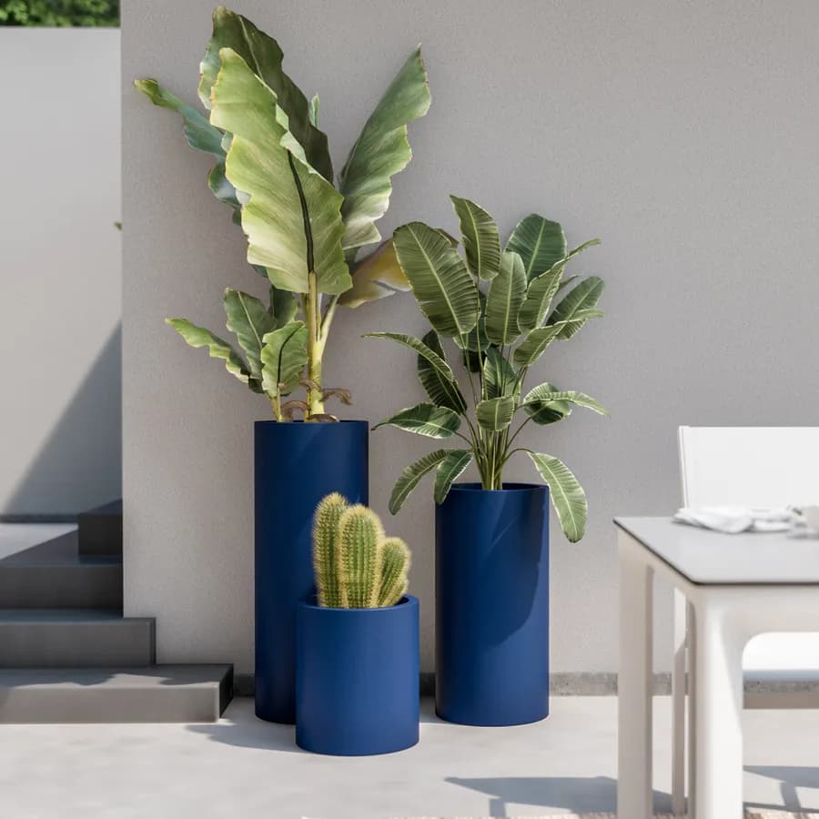 Portavaso da esterno 40 h cm in polietilene blu - Contesly