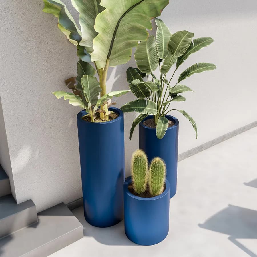 Portavaso da esterno 40 h cm in polietilene blu - Contesly