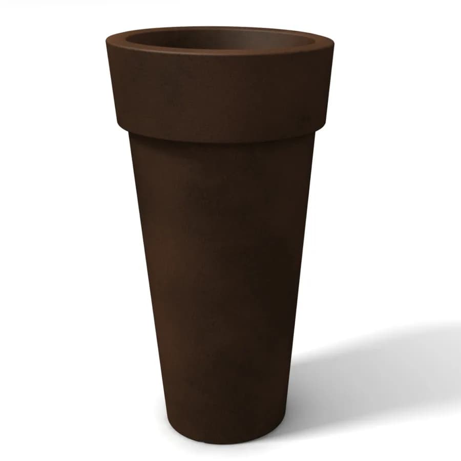 Portavaso da esterno rotondo 29 cm in polietilene bronzo - Livery