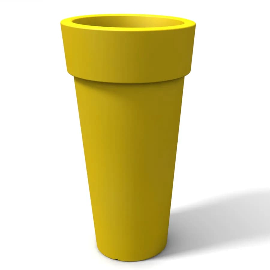 Portavaso da esterno rotondo 29 cm in polietilene giallo - Livery