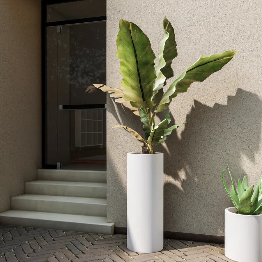 Portavaso da esterno 90 h cm in polietilene bianco - Contesly