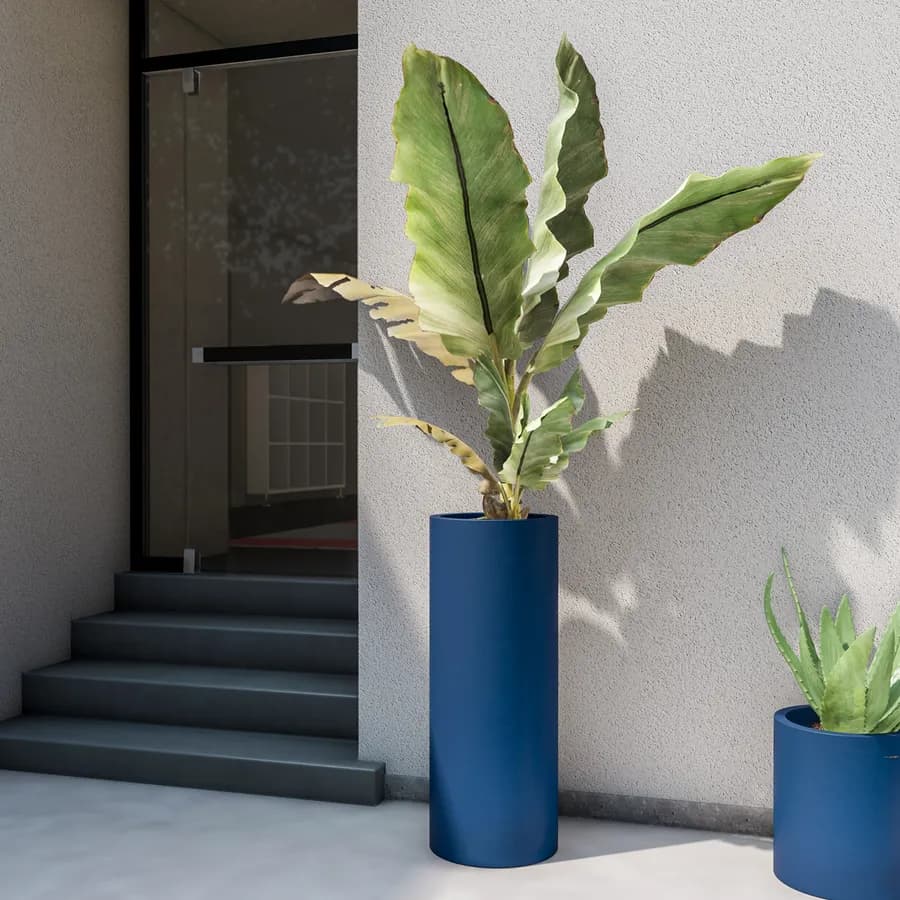 Portavaso da esterno 90 h cm in polietilene blu - Contesly