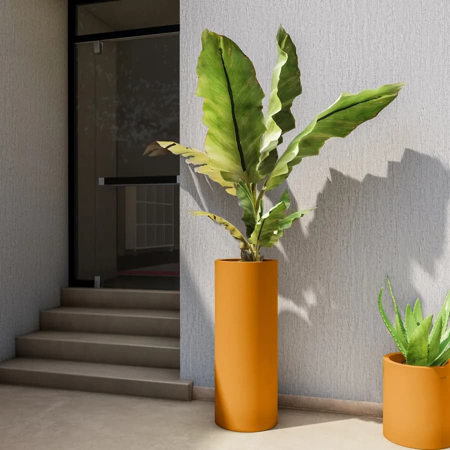 Portavaso da esterno 90 h cm in polietilene ocra - Contesly