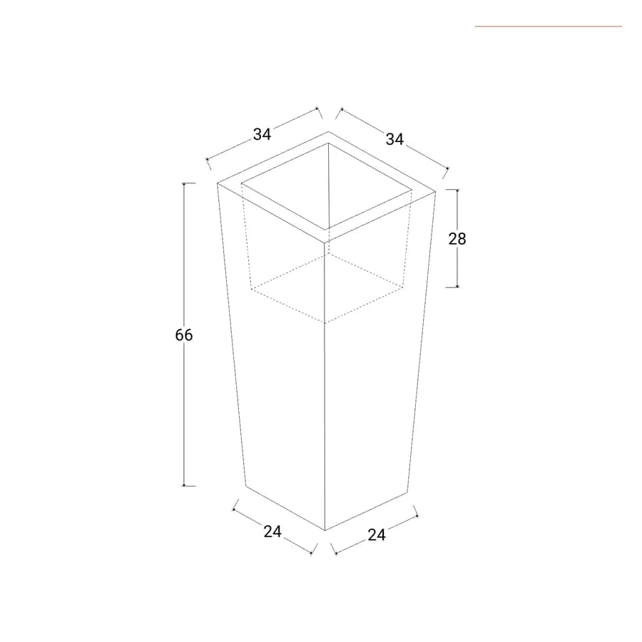 Portavaso da esterno liscio 66 h cm in polietilene bianco - Allicy