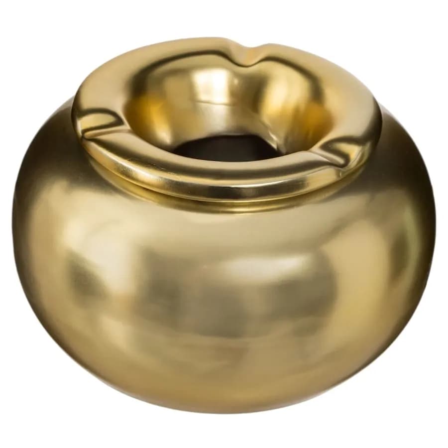 Posacenere rotondo 13 cm in ceramica oro