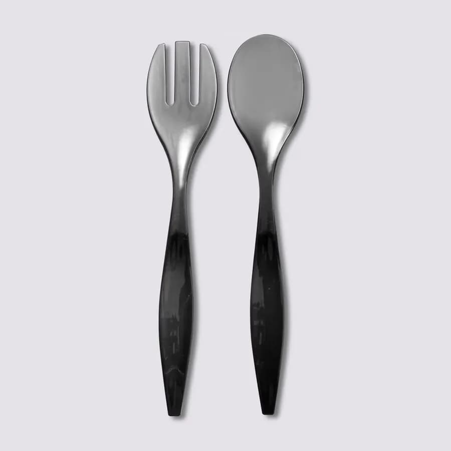Set 2 posate per insalatiera 30h cm grigio - Ondas