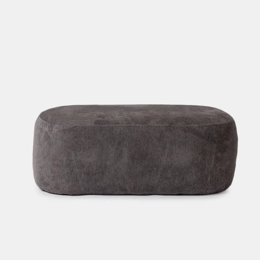Pouf 100x50 cm in tessuto effetto maglia grigio scuro - Tlamy