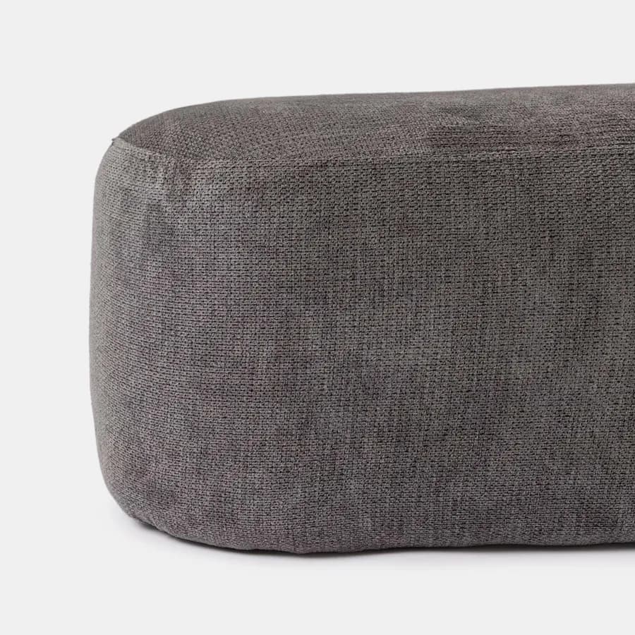 Pouf 100x50 cm in tessuto effetto maglia grigio scuro - Tlamy