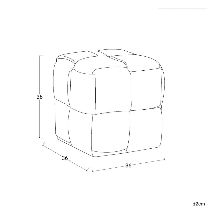 Pouf 36x36h cm in velluto caffè - Josef