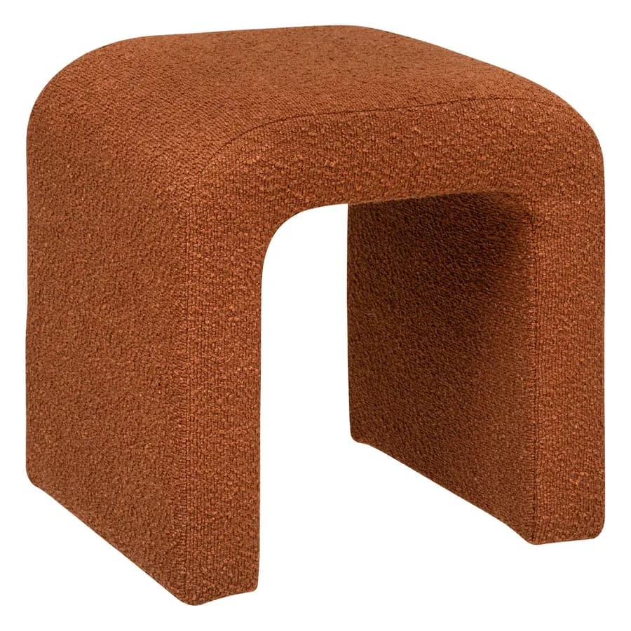 Pouf 36x41 cm design ad arco in tessuto bouclé terracotta - Lyon