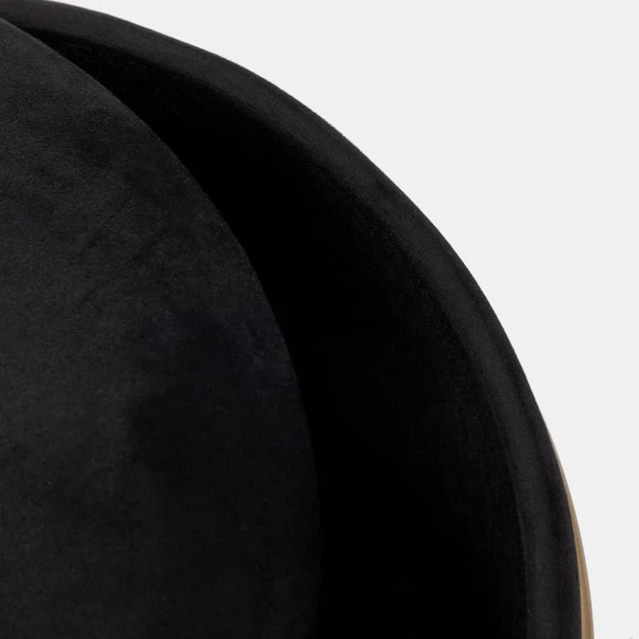 Pouf contenitore 43x37h cm in velluto nero con base oro - Balance