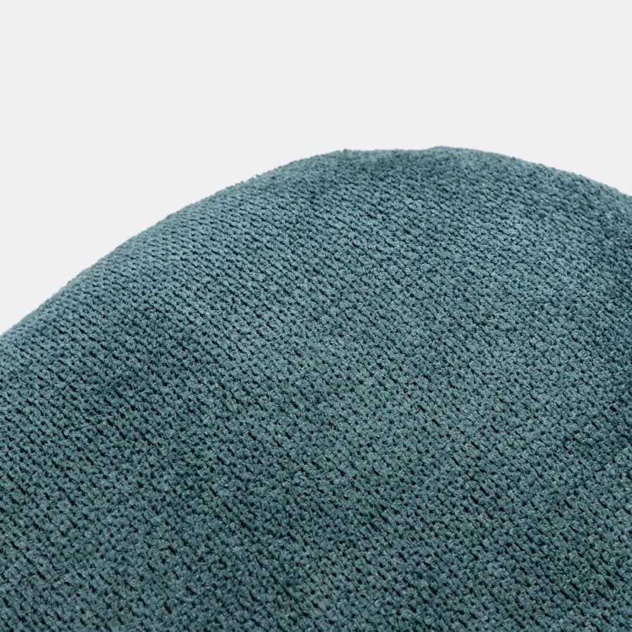 Pouf 47x42 cm in tessuto effetto maglia blu petrolio - Ticus