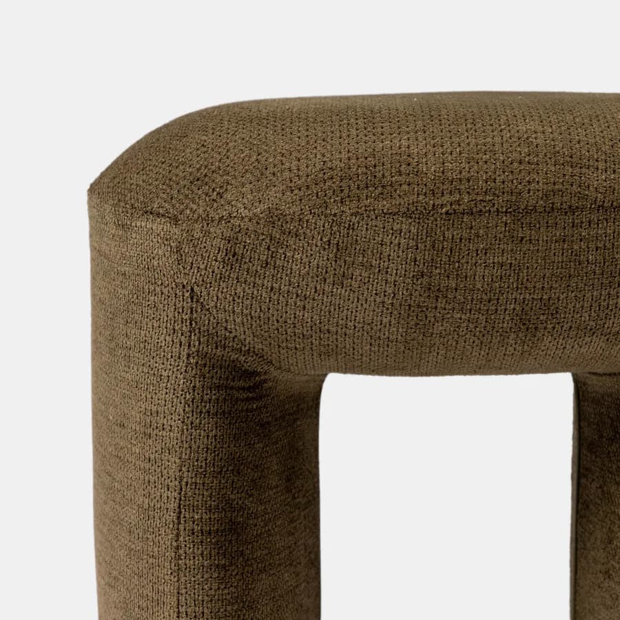 Pouf 47x42 cm in tessuto effetto maglia tabacco - Ticus