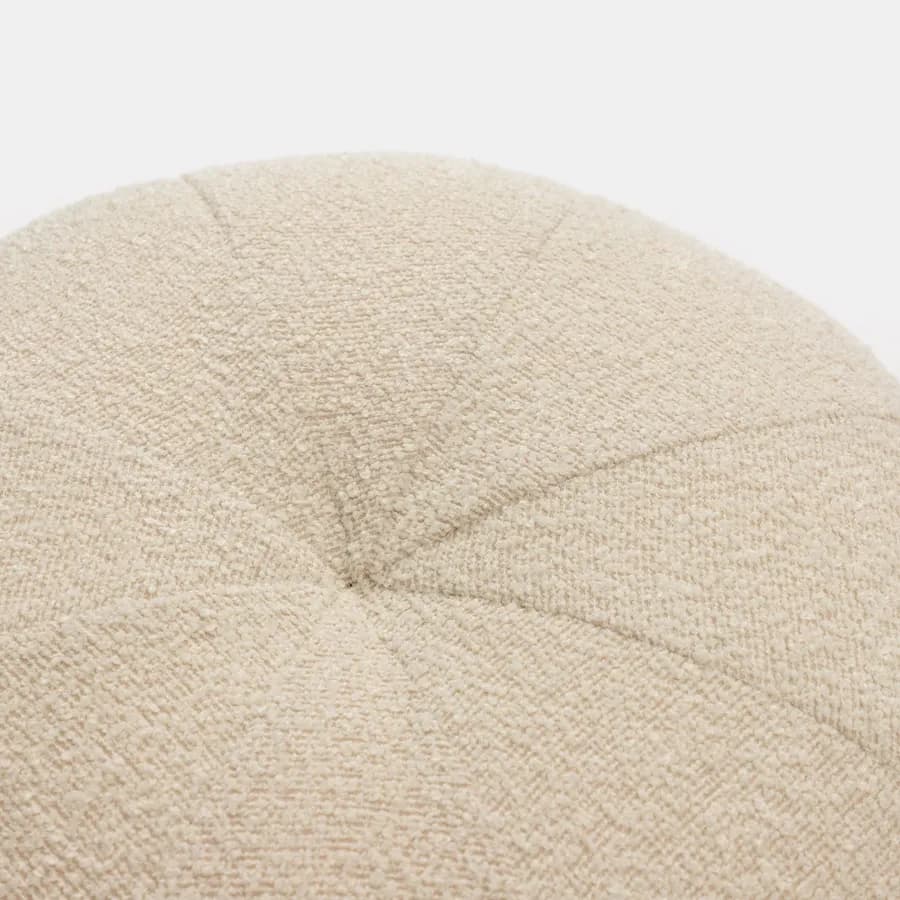Pouf a fiore 47 cm in tessuto bouclé panna - Silas
