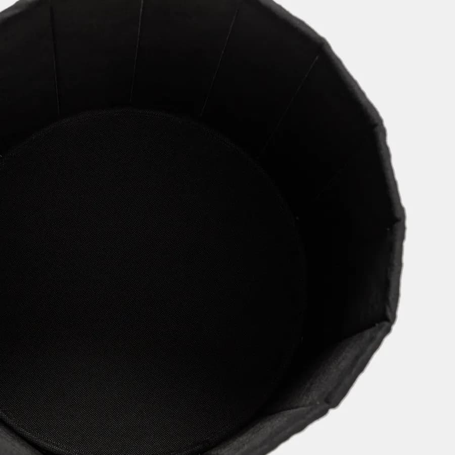 Pouf contenitore 38x38 cm in velluto a coste cacao con seduta imbottita - French
