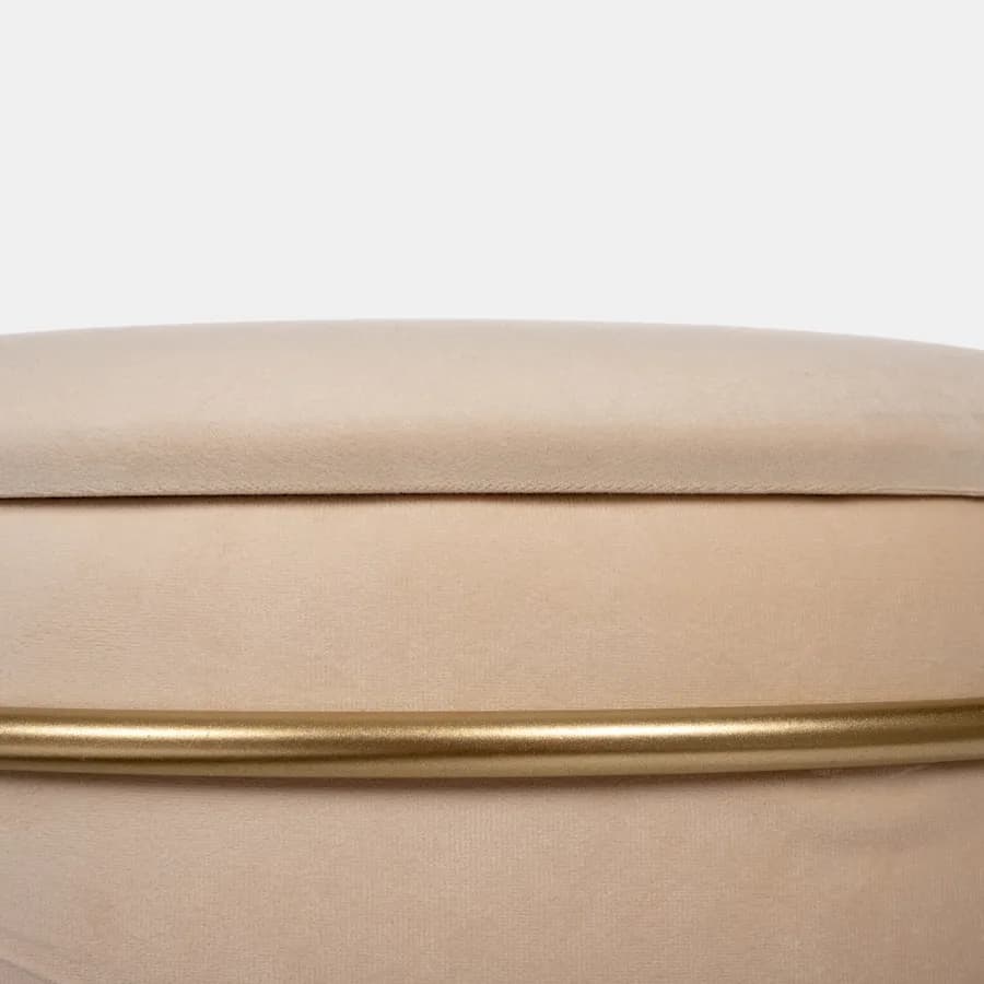 Pouf contenitore 43x37h cm in velluto crema con base oro - Balance