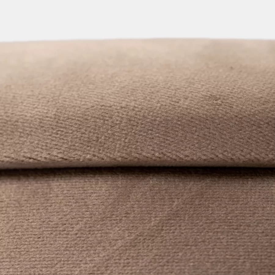 Pouf contenitore 43x37h cm in velluto tortora con base oro - Balance