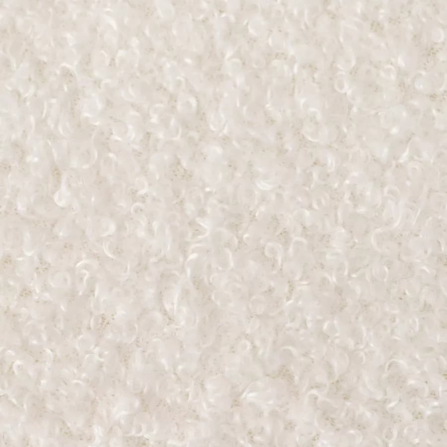 Pouf contenitore 45x40h cm in tessuto teddy bianco a forma di fiore - Softer
