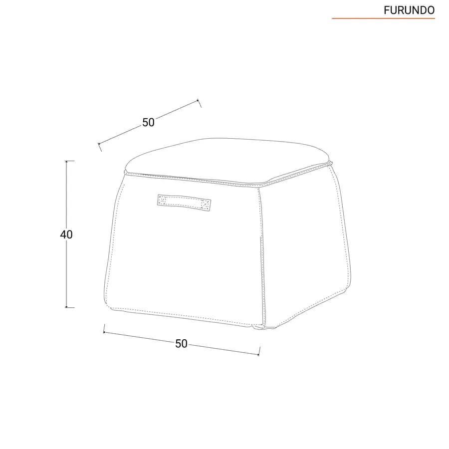Pouf contenitore 50x40h cm in similpelle nero - Furundo