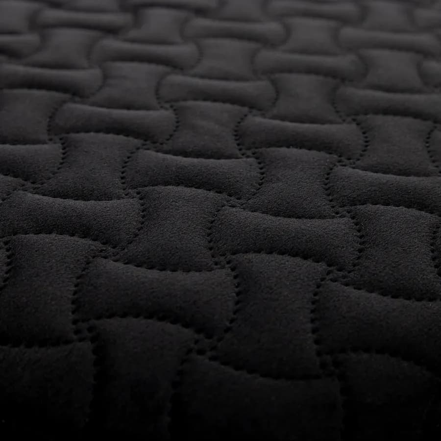 Pouf contenitore 56 cm con vassoio in velluto nero - Gildas