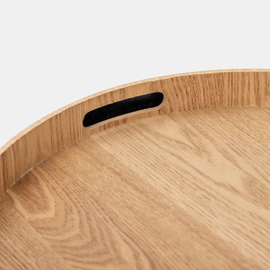 Pouf contenitore 56 cm con vassoio in velluto nero - Gildas