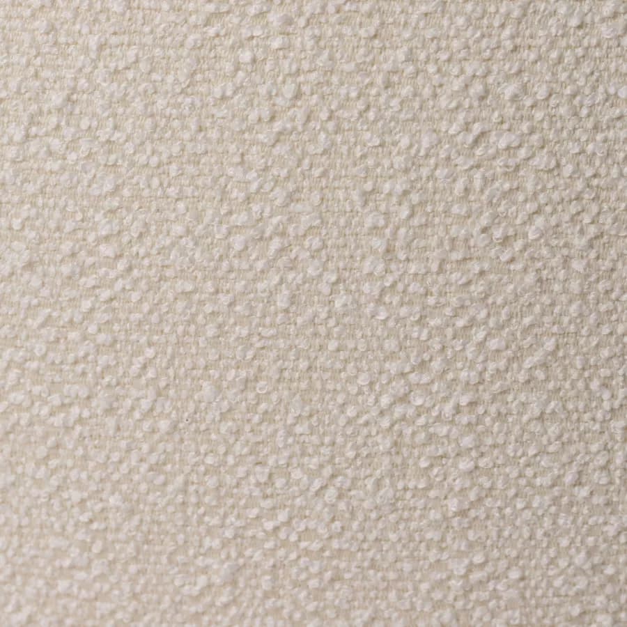 Pouf contenitore 67x38h cm in bouclé bianco con vassoio e piedini in legno - Doze