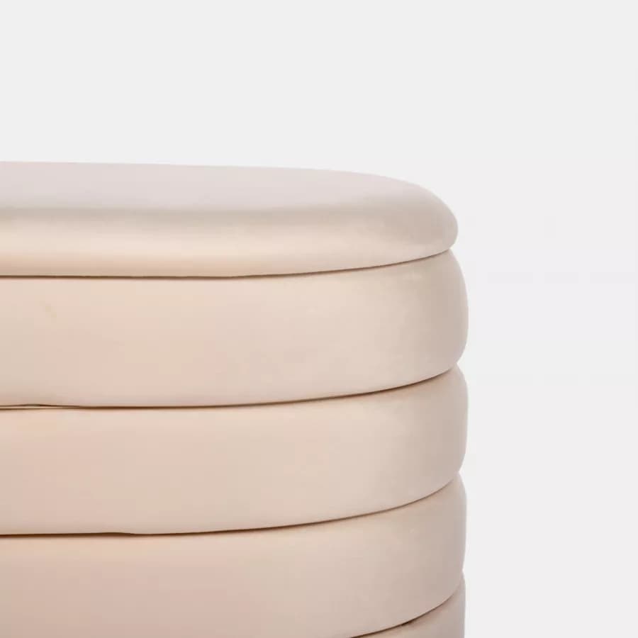 Panca contenitore 80x42 cm in velluto crema - Bloom