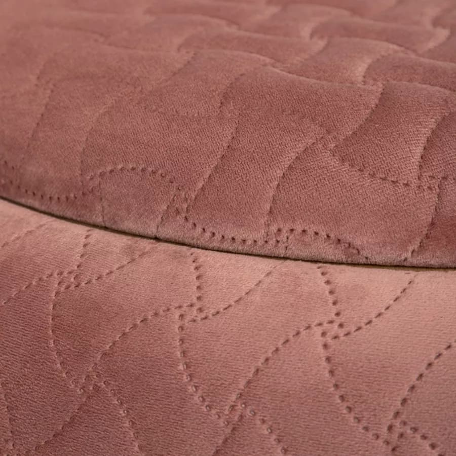 Pouf contenitore 56 cm con vassoio in velluto rosa antico - Gildas