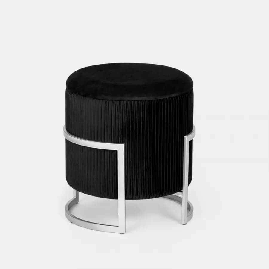 Pouf contenitore 42 in velluto nero - Albatros