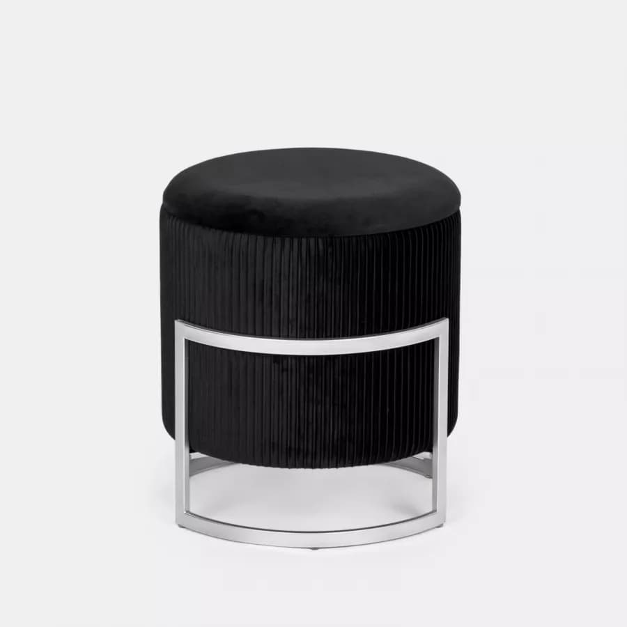 Pouf contenitore 42 in velluto nero - Albatros