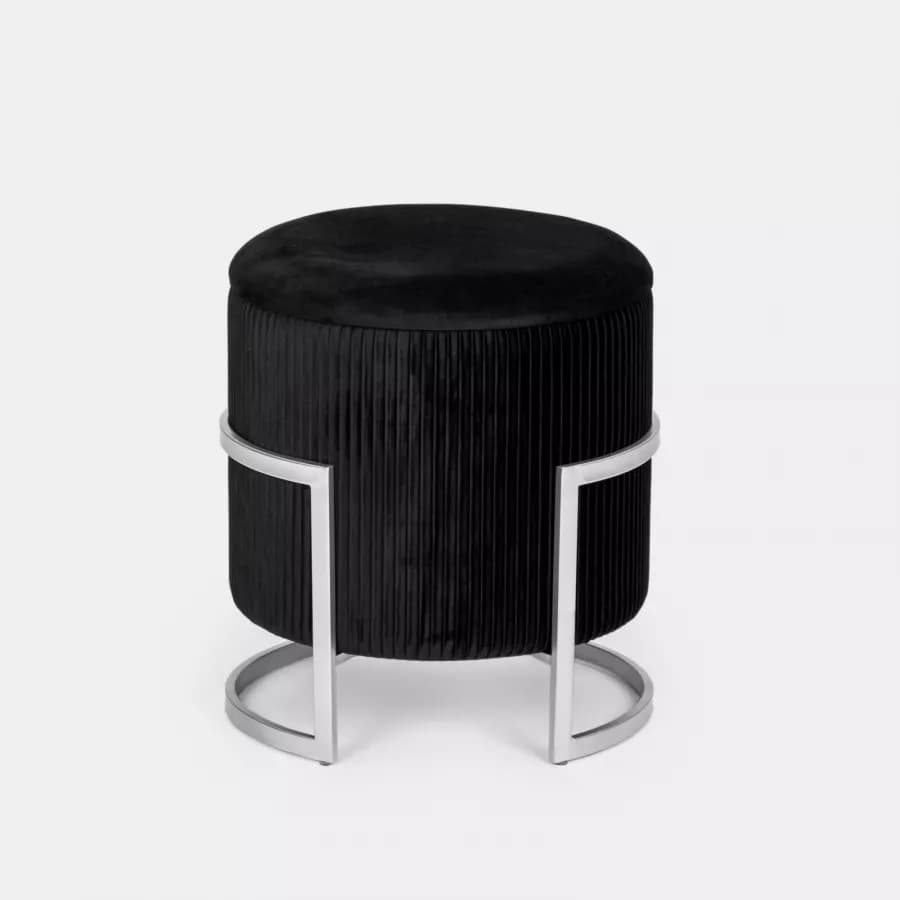 Pouf contenitore 42 in velluto nero - Albatros