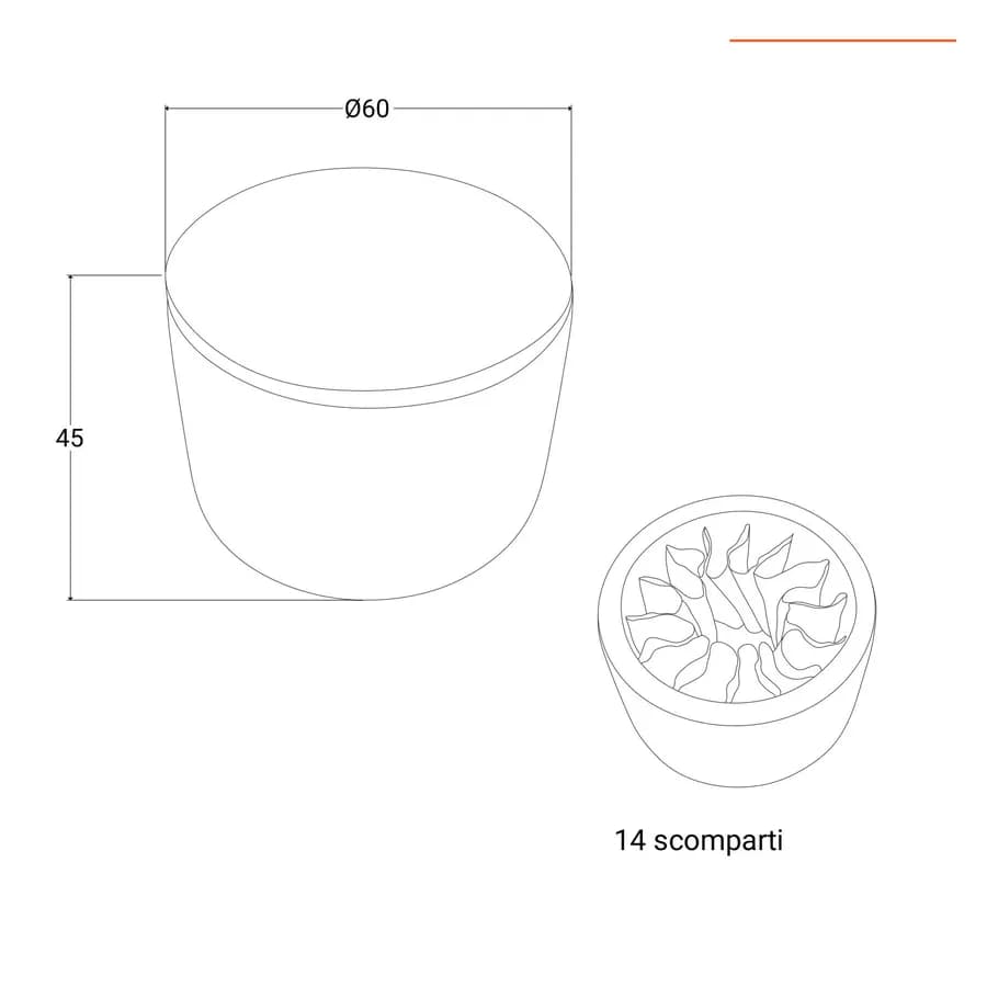 Pouf contenitore 60 cm in velluto verde con scomparti interni - Ruby