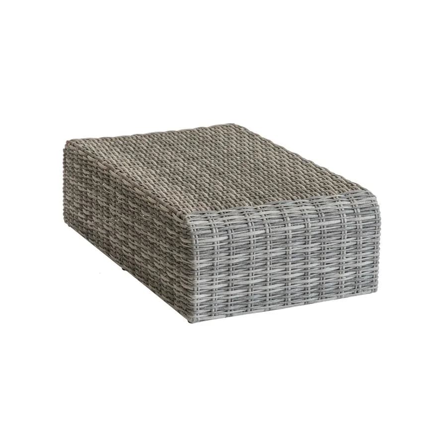 Pouf da giardino 105x58 cm in polyrattan marrone con cuscino - Moreno