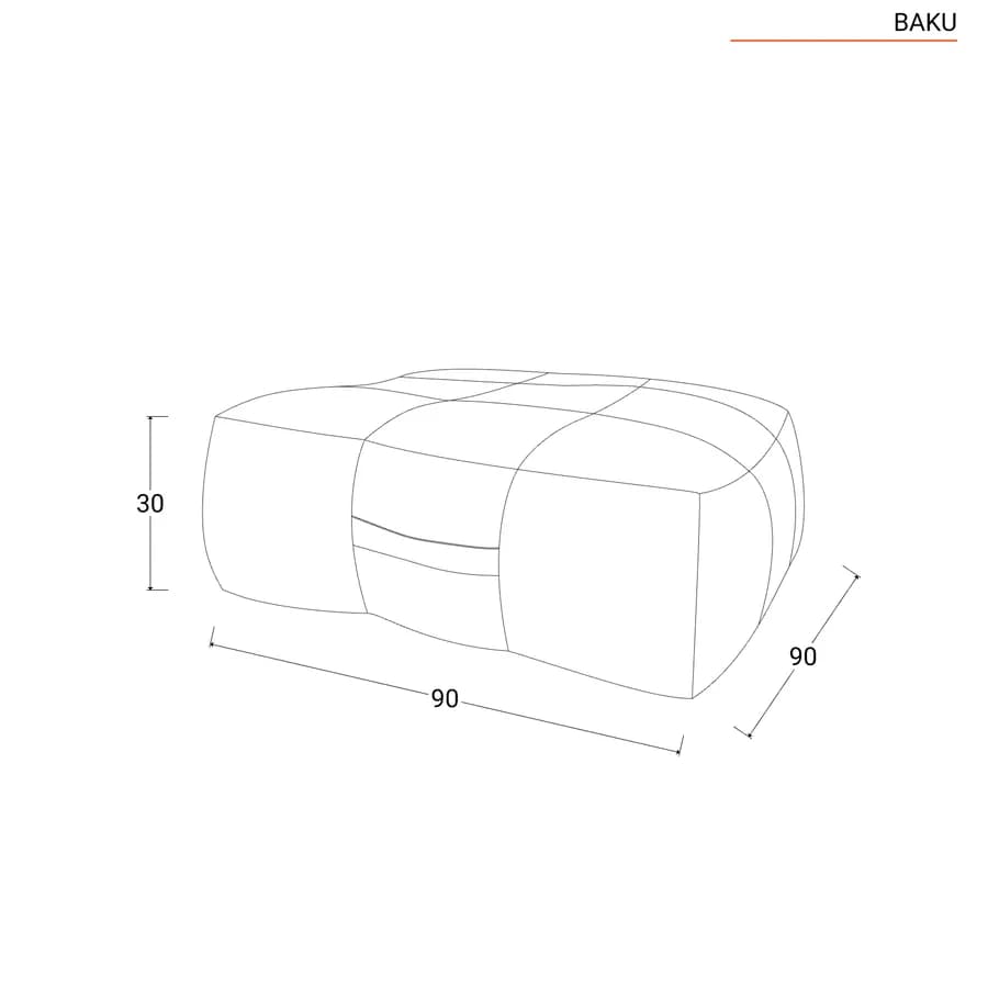 Maxi pouf da giardino in tessuto olefin verde - Baku